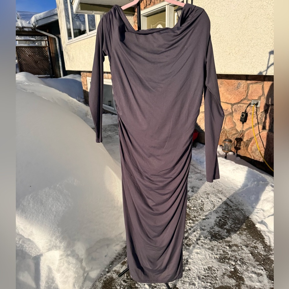 Meshki Christabel Nylon Ruched Midi Dress - Picture 2 of 8